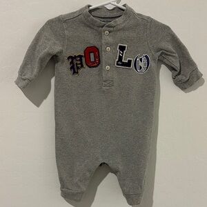 Polo by Ralph Lauren Charcoal Gray Kids Footie boys
